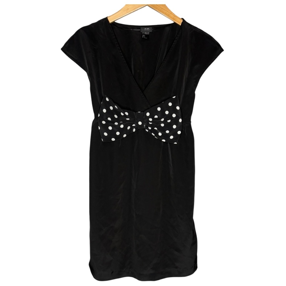 H&M Black Dress with Polka Dot Bow women’s size 4